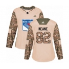 Women Adidas New York Rangers #82 Joey Keane Authentic Camo Veterans Day Practice NHL Jersey