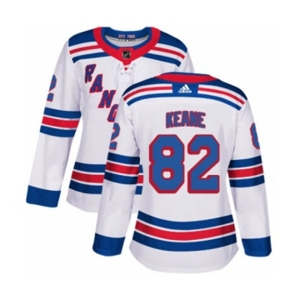 Women Adidas New York Rangers #82 Joey Keane Authentic White Away NHL Jersey