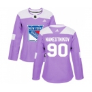 Women Adidas New York Rangers #90 Vladislav Namestnikov Authentic Purple Fights Cancer Practice NHL Jersey