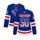 Women Adidas New York Rangers #90 Vladislav Namestnikov Authentic Royal Blue USA Flag Fashion NHL Jersey