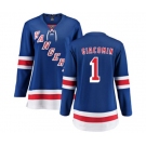 Women New York Rangers #1 Eddie Giacomin Fanatics Branded Royal Blue Home Breakaway NHL Jersey