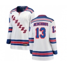 Women New York Rangers #13 Sergei Nemchinov Fanatics Branded White Away Breakaway NHL Jersey