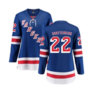 Women New York Rangers #22 Kevin Shattenkirk Fanatics Branded Royal Blue Home Breakaway NHL Jersey