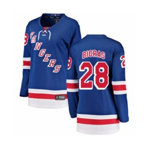 Women New York Rangers #28 Chris Bigras Fanatics Branded Royal Blue Home Breakaway NHL Jersey