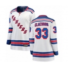 Women New York Rangers #33 Fredrik Claesson Fanatics Branded White Away Breakaway NHL Jersey