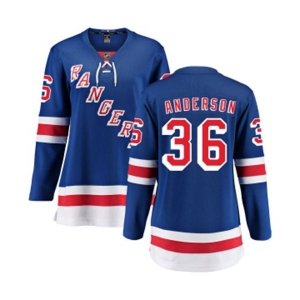 Women New York Rangers #36 Glenn Anderson Fanatics Branded Royal Blue Home Breakaway NHL Jersey