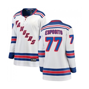 Women New York Rangers #77 Phil Esposito Fanatics Branded White Away Breakaway NHL Jersey