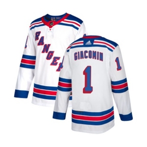 Women Reebok New York Rangers #1 Eddie Giacomin Authentic White Away NHL Jersey