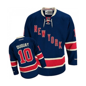 Women Reebok New York Rangers #10 Ron Duguay Authentic Navy Blue Third NHL Jersey