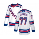 Women Reebok New York Rangers #77 Phil Esposito Authentic White Away NHL Jersey