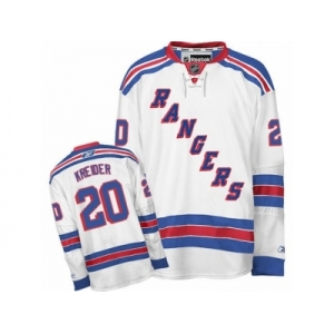 Women's Reebok New York Rangers #20 Chris Kreider Premier White Away NHL Jersey