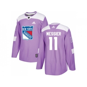 Youth Adidas New York Rangers #11 Mark Messier Purple Authentic Fights Cancer Stitched NHL Jersey