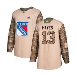 Youth Adidas New York Rangers #13 Kevin Hayes Authentic Camo Veterans Day Practice NHL Jersey