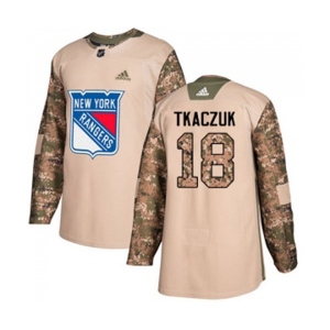 Youth Adidas New York Rangers #18 Walt Tkaczuk Authentic Camo Veterans Day Practice NHL Jersey