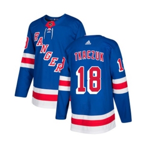 Youth Adidas New York Rangers #18 Walt Tkaczuk Premier Royal Blue Home NHL Jersey