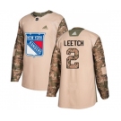 Youth Adidas New York Rangers #2 Brian Leetch Authentic Camo Veterans Day Practice NHL Jersey