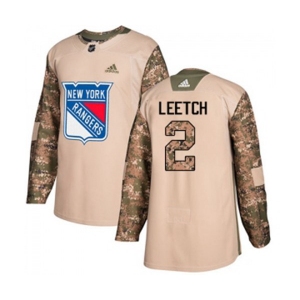 Youth Adidas New York Rangers #2 Brian Leetch Authentic Camo Veterans Day Practice NHL Jersey