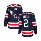 Youth Adidas New York Rangers #2 Brian Leetch Authentic Navy Blue 2018 Winter Classic NHL Jersey