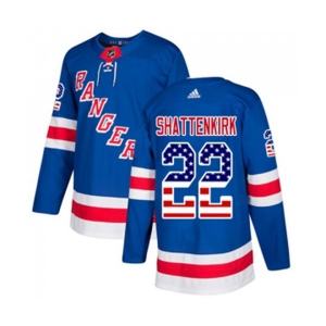 Youth Adidas New York Rangers #22 Kevin Shattenkirk Authentic Royal Blue USA Flag Fashion NHL Jersey