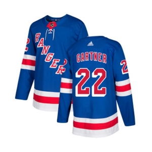 Youth Adidas New York Rangers #22 Mike Gartner Authentic Royal Blue Home NHL Jersey