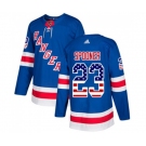 Youth Adidas New York Rangers #23 Ryan Spooner Authentic Royal Blue USA Flag Fashion NHL Jersey