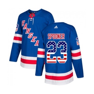 Youth Adidas New York Rangers #23 Ryan Spooner Authentic Royal Blue USA Flag Fashion NHL Jersey