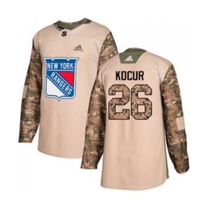 Youth Adidas New York Rangers #26 Joe Kocur Authentic Camo Veterans Day Practice NHL Jersey