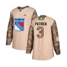 Youth Adidas New York Rangers #3 James Patrick Authentic Camo Veterans Day Practice NHL Jersey