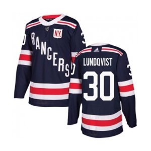 Youth Adidas New York Rangers #30 Henrik Lundqvist Authentic Navy Blue 2018 Winter Classic NHL Jersey