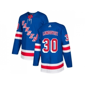 Youth Adidas New York Rangers #30 Henrik Lundqvist Royal Blue Home Authentic Stitched NHL Jersey