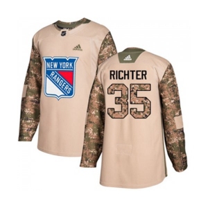 Youth Adidas New York Rangers #35 Mike Richter Authentic Camo Veterans Day Practice NHL Jersey