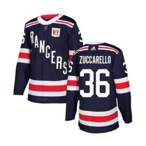 Youth Adidas New York Rangers #36 Mats Zuccarello Authentic Navy Blue 2018 Winter Classic NHL Jersey