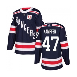 Youth Adidas New York Rangers #47 Steven Kampfer Authentic Navy Blue 2018 Winter Classic NHL Jersey