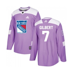 Youth Adidas New York Rangers #7 Rod Gilbert Authentic Purple Fights Cancer Practice NHL Jersey