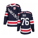 Youth Adidas New York Rangers #76 Brady Skjei Authentic Navy Blue 2018 Winter Classic NHL Jersey