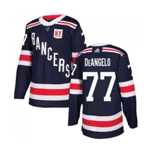 Youth Adidas New York Rangers #77 Anthony DeAngelo Authentic Navy Blue 2018 Winter Classic NHL Jersey