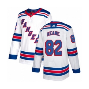 Youth Adidas New York Rangers #82 Joey Keane Authentic White Away NHL Jersey