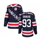 Youth Adidas New York Rangers #93 Mika Zibanejad Authentic Navy Blue 2018 Winter Classic NHL Jersey