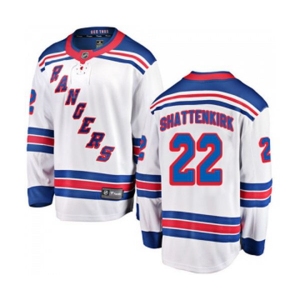 Youth New York Rangers #22 Kevin Shattenkirk Fanatics Branded White Away Breakaway NHL Jersey