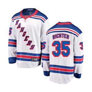 Youth New York Rangers #35 Mike Richter Fanatics Branded White Away Breakaway NHL Jersey