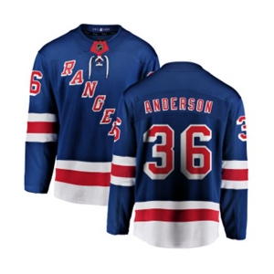 Youth New York Rangers #36 Glenn Anderson Fanatics Branded Royal Blue Home Breakaway NHL Jersey