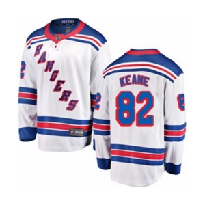 Youth New York Rangers #82 Joey Keane Fanatics Branded White Away Breakaway NHL Jersey