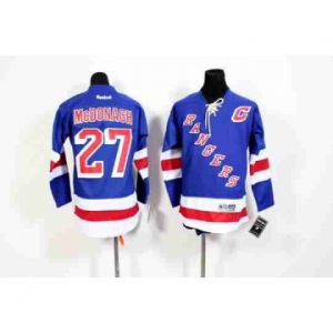 youth nhl jerseys new york rangers #27 mcdonagh lt.blue[patch C]