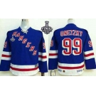 youth nhl jerseys new york rangers #99 gretzky blue[2014 stanley cup]