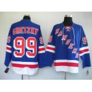 youth nhl jerseys new york rangers #99 gretzky blue