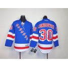 youth nhl new york rangers #30 lundqvist lt.blue