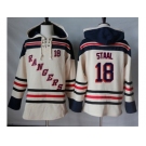 Men's New York Rangers #18 Marc Staal Cream Sawyer Hooded Sweatshirt Stitched NHL Jersey