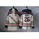 Men's New York Rangers #26 Joe Kocur Cream Sawyer Hooded Sweatshirt Stitched NHL Jersey