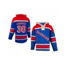 New York Rangers #30 Henrik Lundqvist Blue Sawyer Hooded Sweatshirt Stitched NHL Jersey