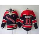 nhl jerseys new york rangers #11 messier dk.blue-red[pullover hooded sweatshirt patch C]